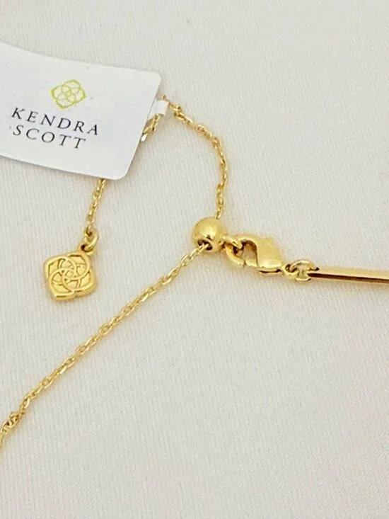 Kendra Scott Goldstone Football Pendant w/Adjustable Chain New in Box - Picture 8 of 13